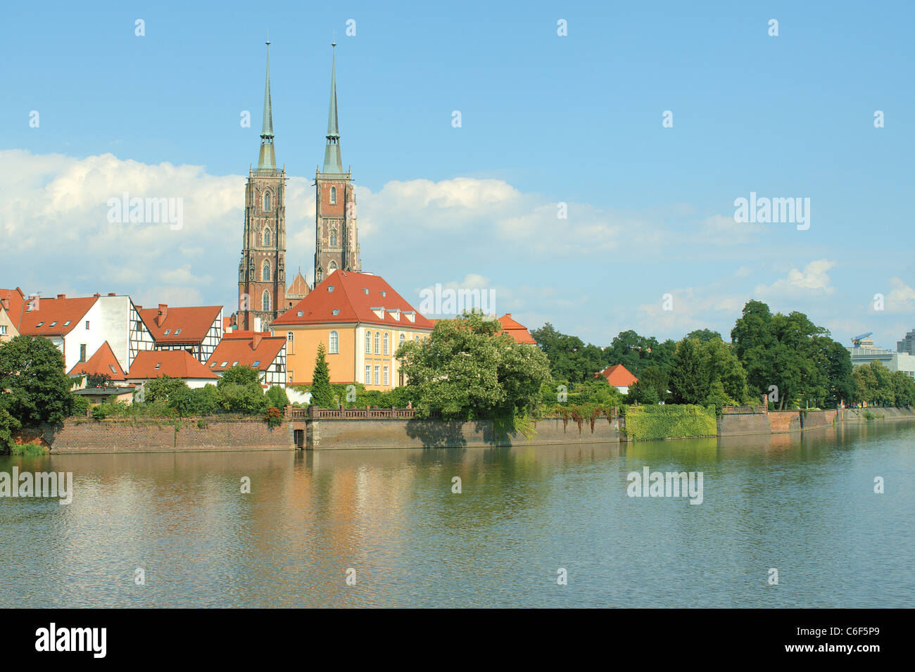 Saint John gothic cathedral Odra river Archbishop's residence in a ...