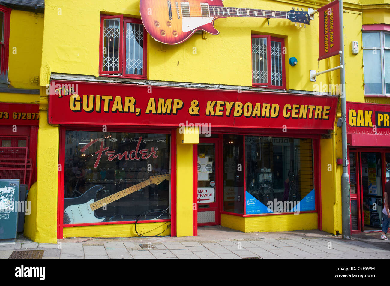 Facade of the Guitar, Amp and Keyboard Centre North Road Brighton UK Stock Photo