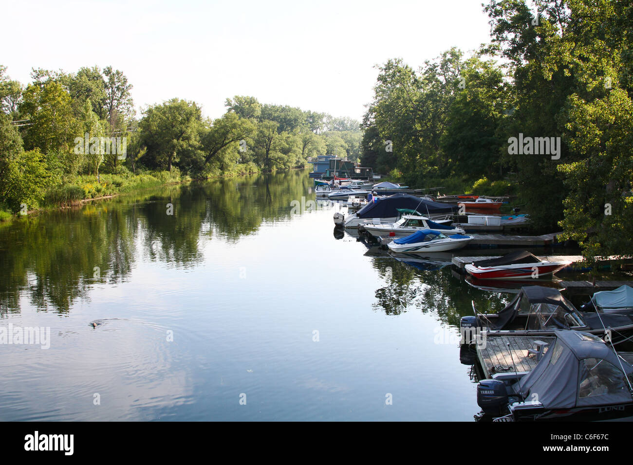 river recreational boats summer island Stock Photo