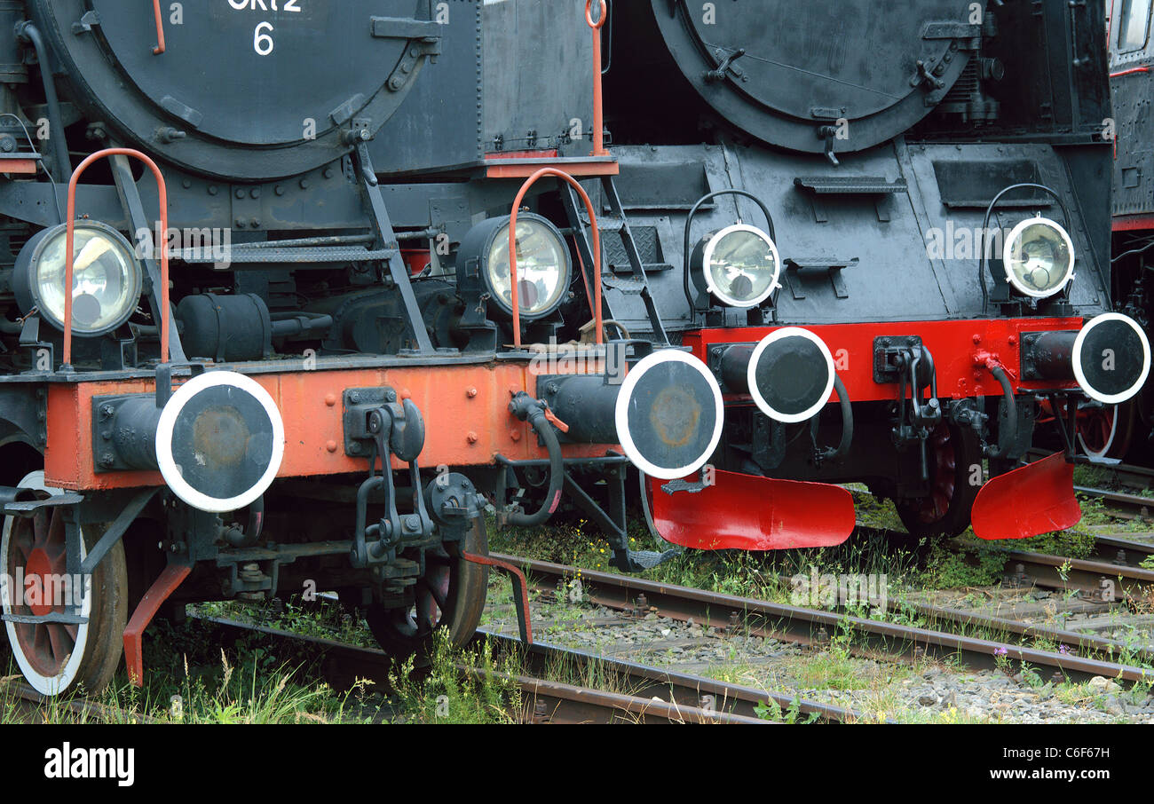 Vintage steam engine locomotives old trusted friends friendly sympathetic reliable trusty likable lovable Stock Photo