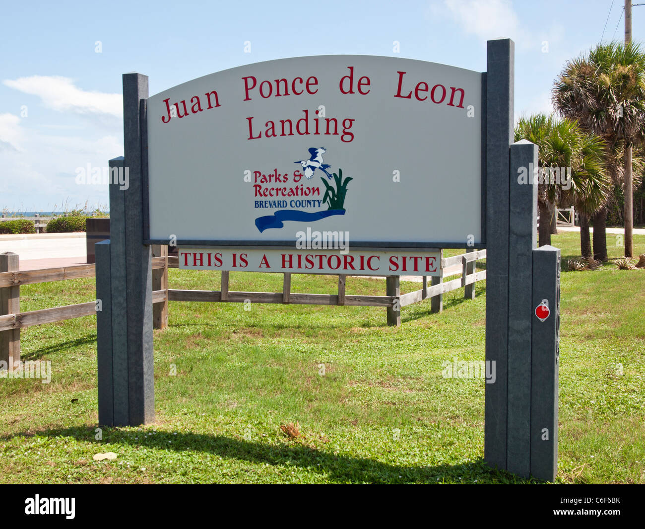 Ponce de Leon Landing site at Melbourne Beach on the East Coast of