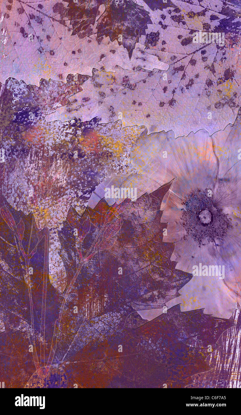abstract background with leaf and flower Stock Photo - Alamy