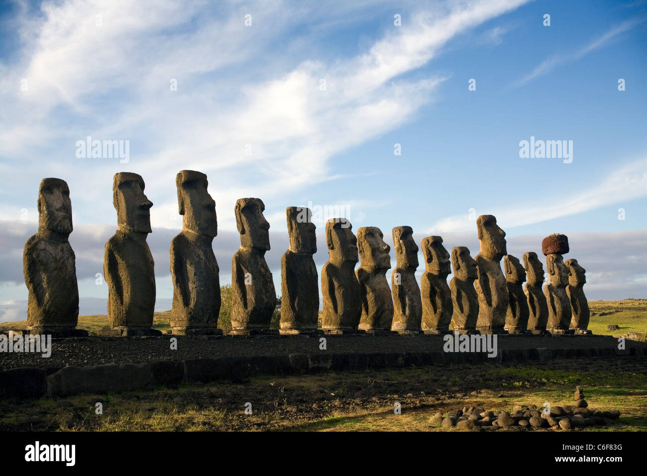 Ahu Tongariki Rapa Nui Easter Island Chile Stock Photo