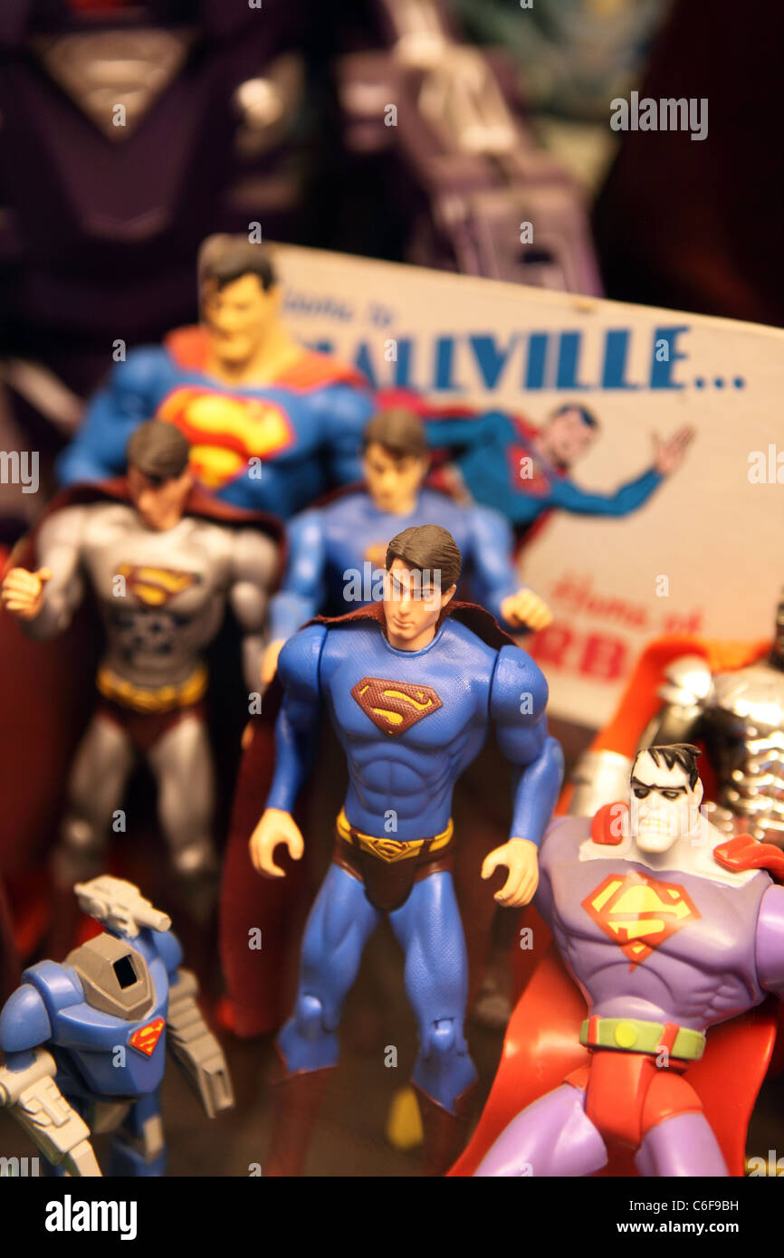 Superman action plastic toys at Toy World museum. Penang, Malaysia, Southeast Asia, Asia Stock Photo
