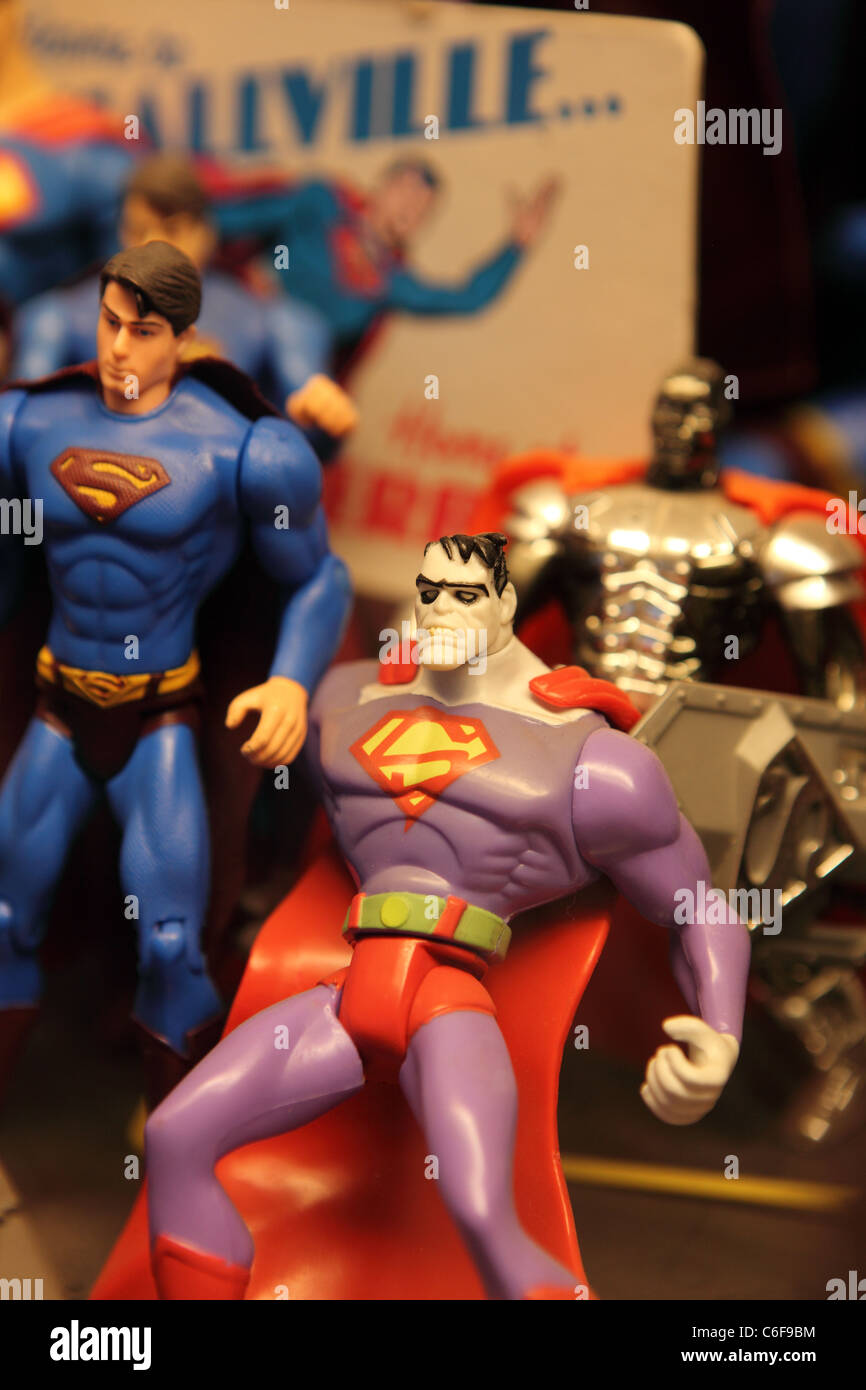 Superman action plastic toys at Toy World museum. Penang, Malaysia, Southeast Asia, Asia Stock Photo
