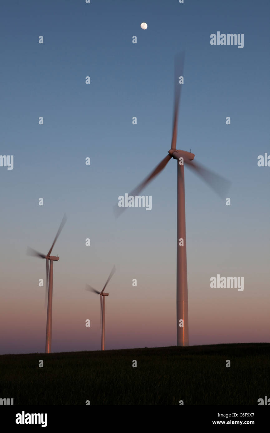 A group of wind turbines in west Texas seen at sunset Stock Photo Alamy