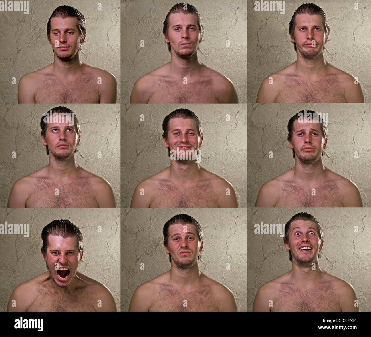 Fear emotions collage man hi-res stock photography and images - Alamy