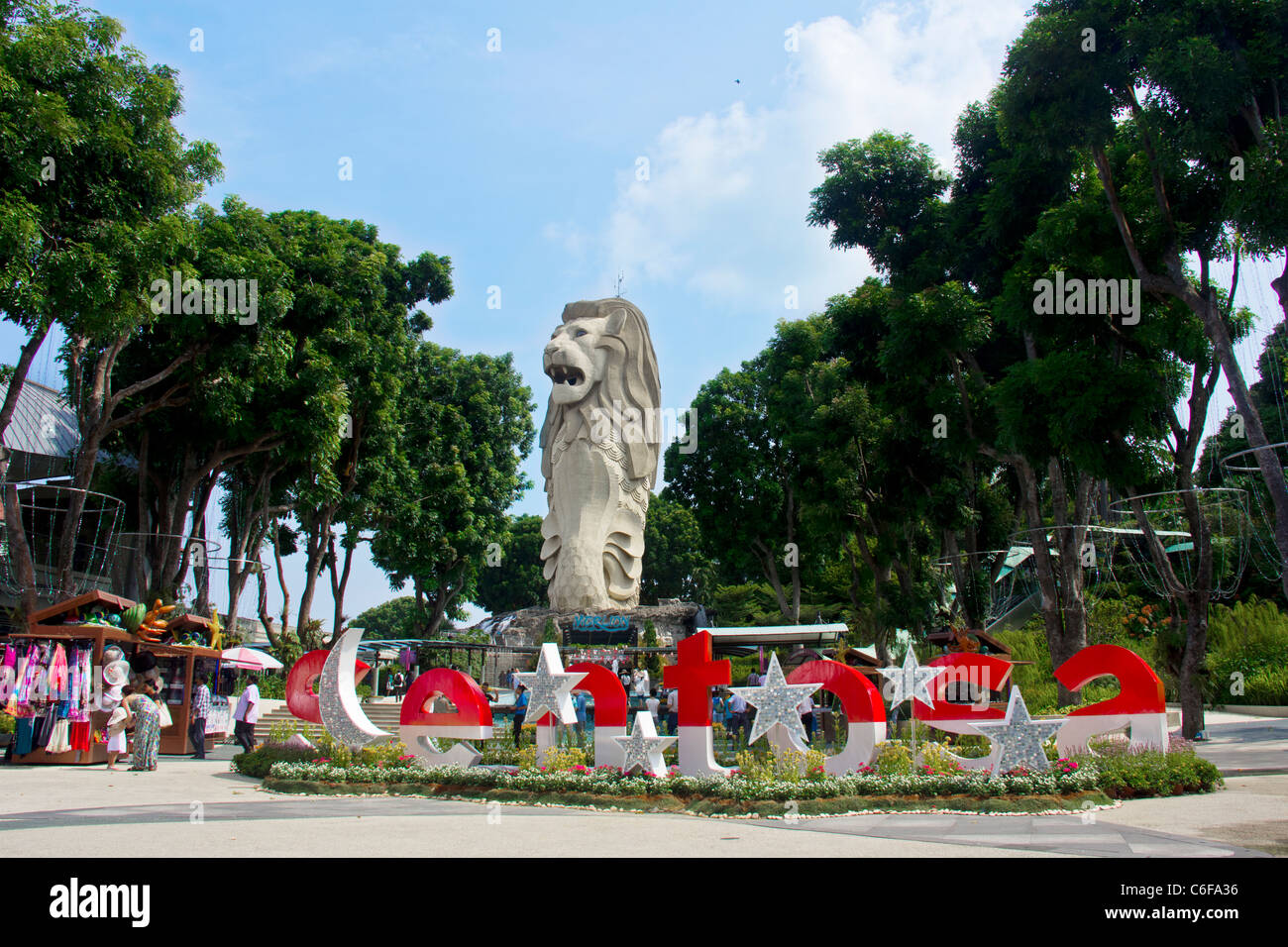Singapore icon, The Merlion at Sentosa Resort Island Stock Photo