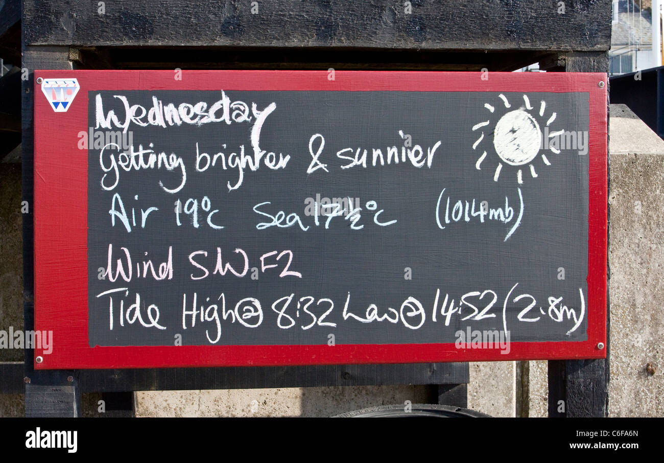 Weather Report Whitstable Harbour, Kent, England UK Stock Photo Alamy