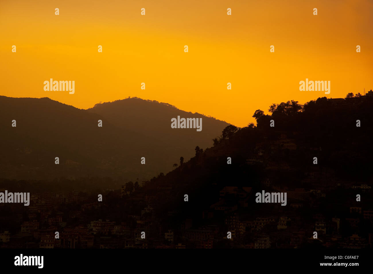 Mountains at sunset Stock Photo - Alamy