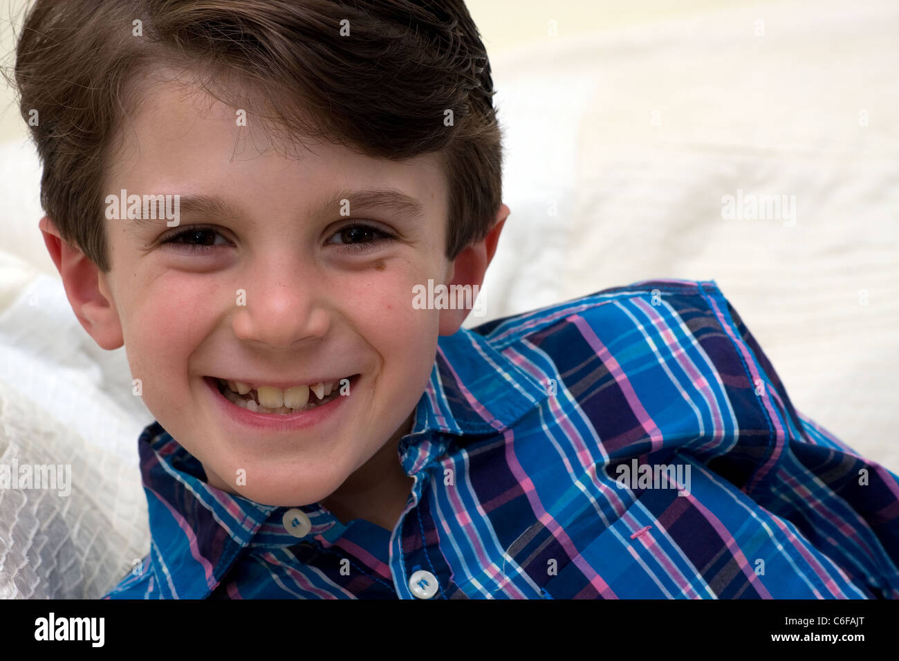 white kid child boy formal dress portrait smiling Stock Photo