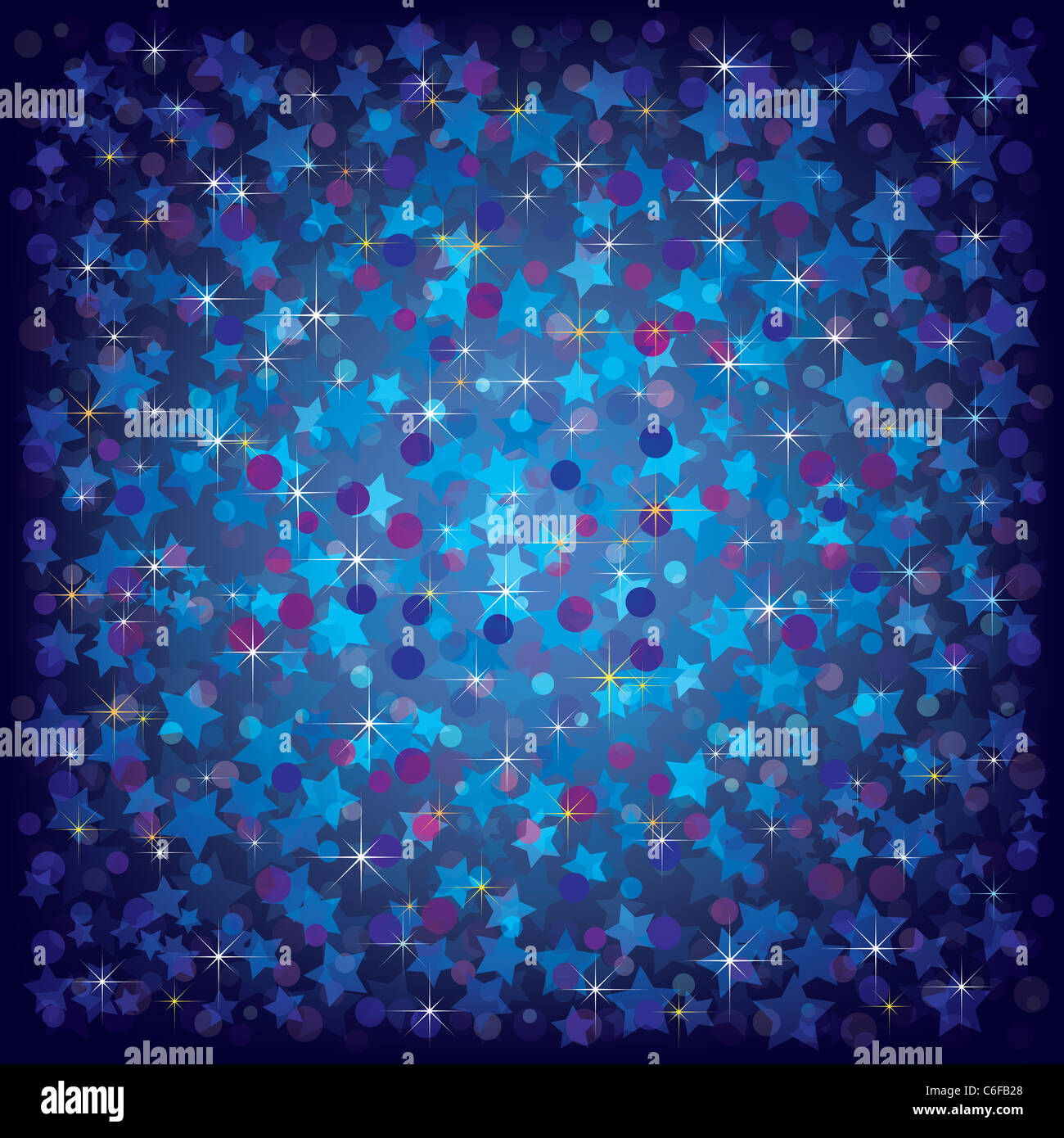 Abstract Christmas background with stars on dark blue Stock Photo - Alamy