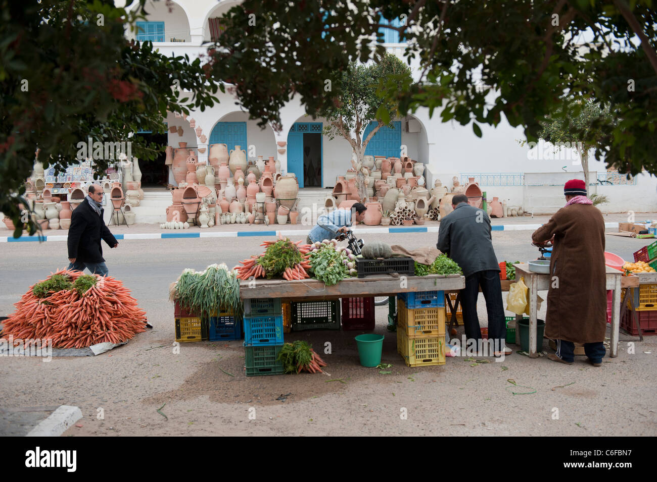 Street scene. Guellala. Djerba. Tunisia. North Africa Stock Photo
