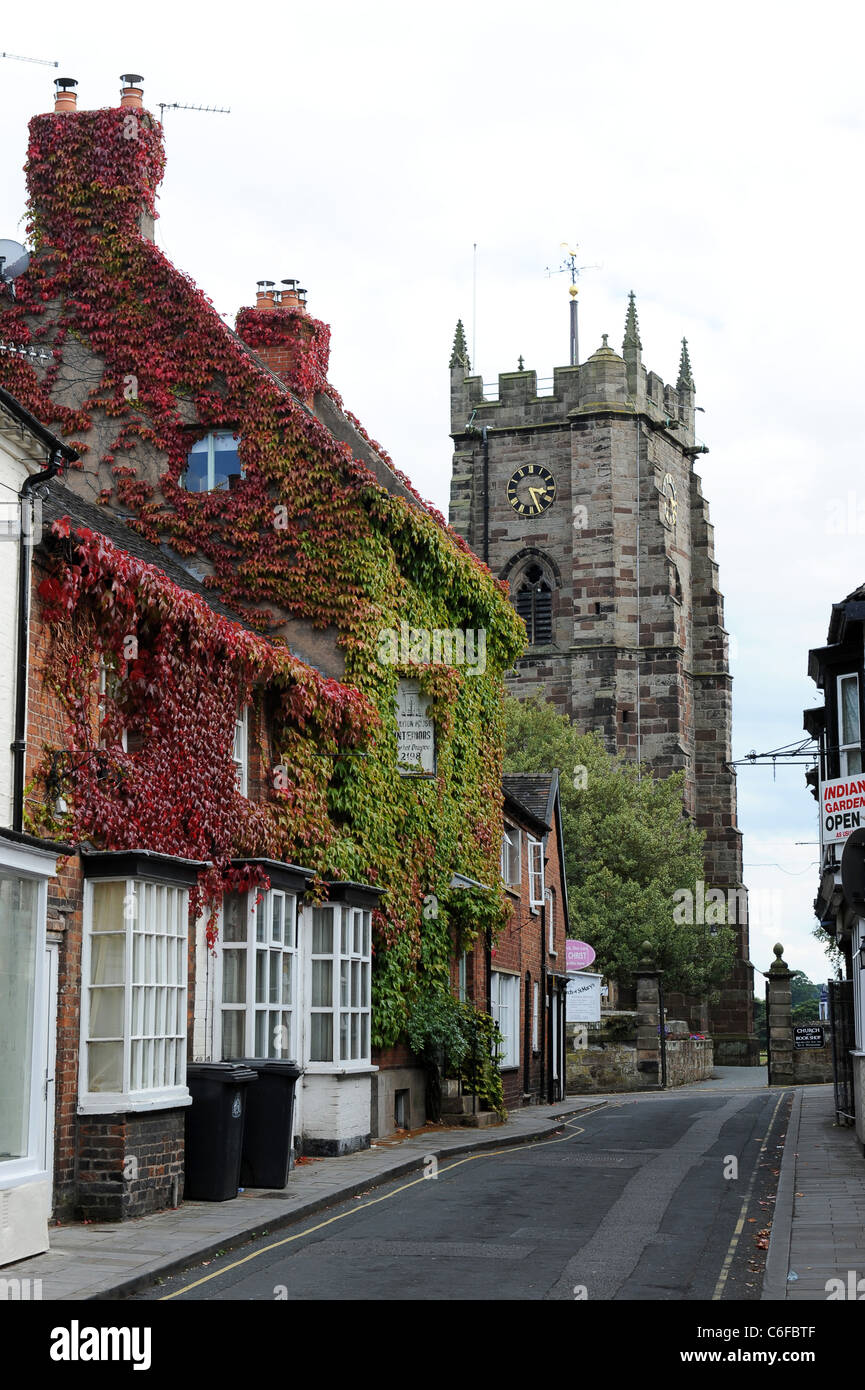 St Mary's Street and Church Market Drayton, Shropshire, England, Uk