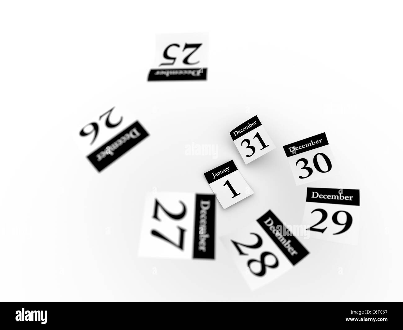 Defocused Calendar pages flying generated concept Stock