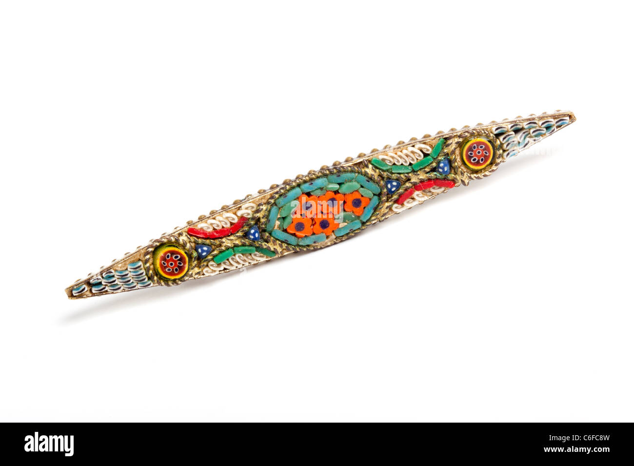 Italian micro mosaic brooch Stock Photo Alamy