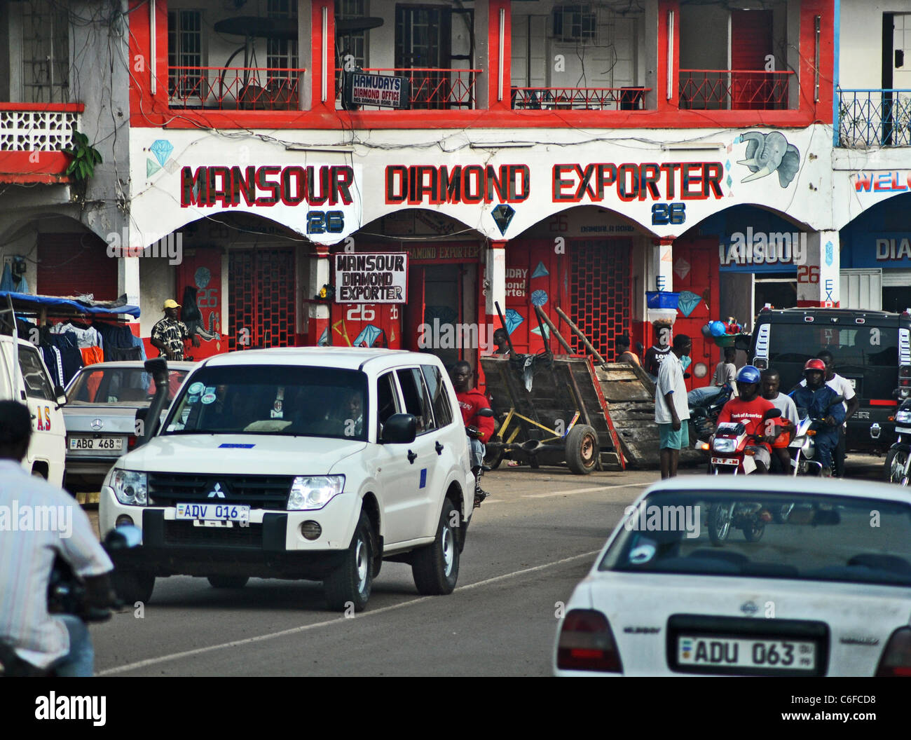 Diamond exporter in Bo town, Sierra Leone, West Africa Stock Photo