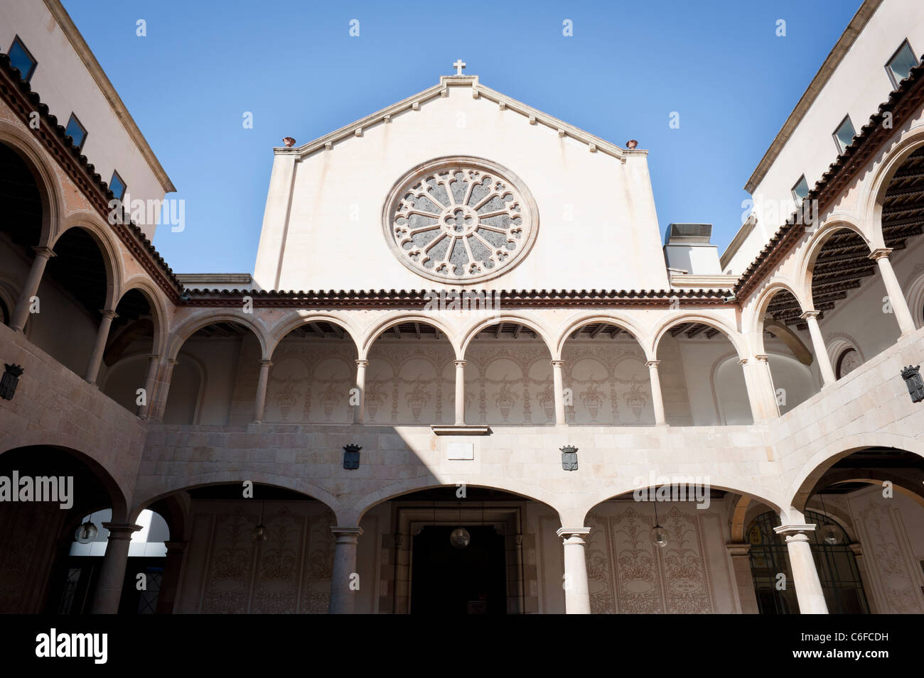 Pati Manning or Manning Courtyard at Casa de la Caritat or House of Charity in Barcelona city Stock Photo
