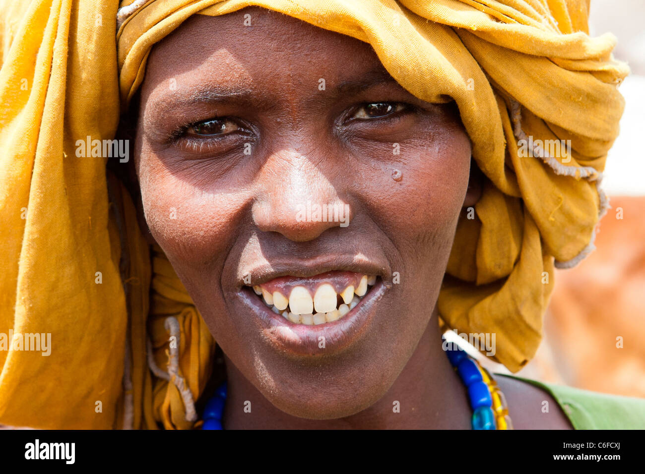 Portrait of an Oromo tribeswoman in the Chercher  Mountains,  Eastern Ethiopia, Africa. Stock Photo