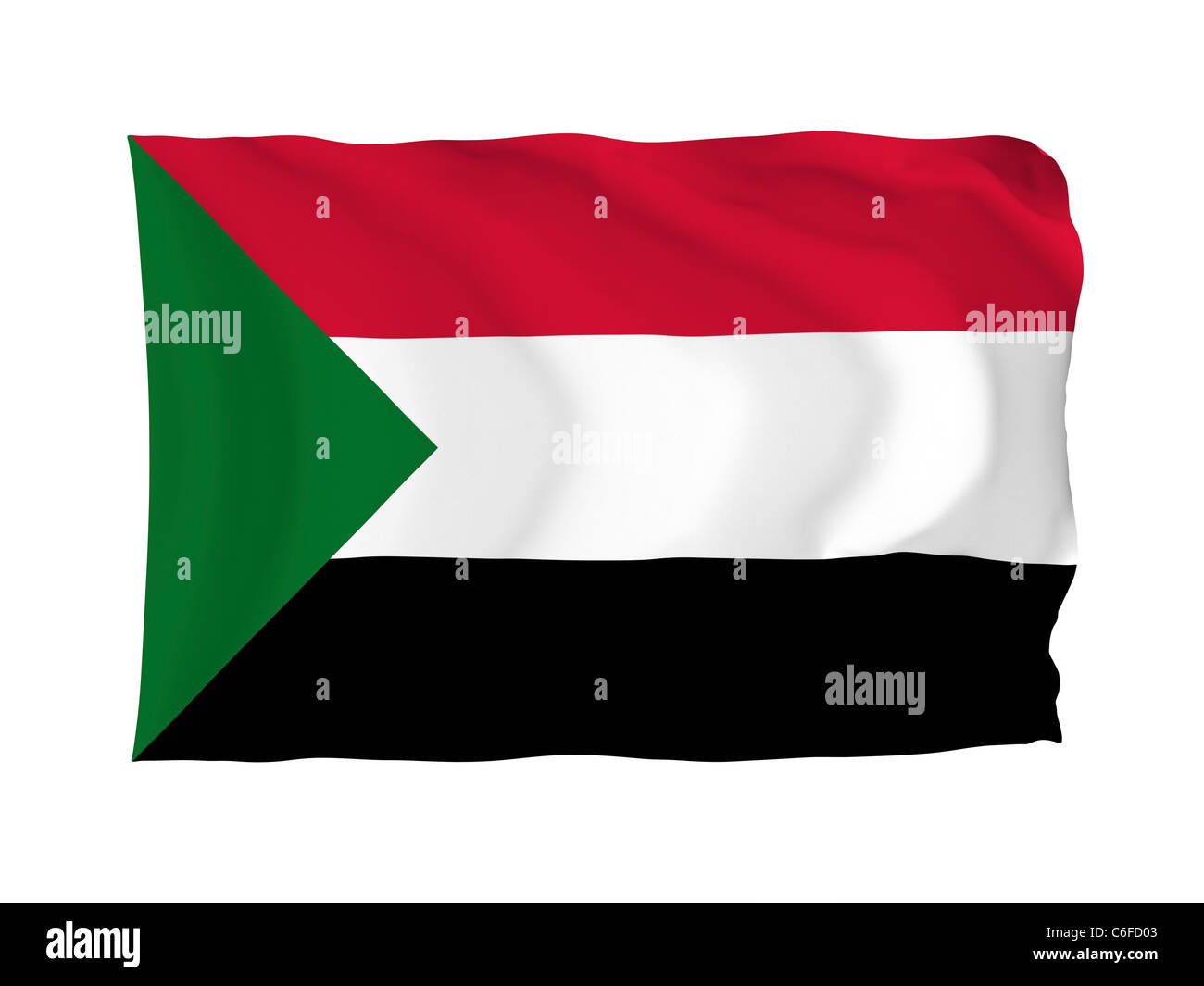 Sudan. High resolution African Flag series. With fabric texture Stock ...