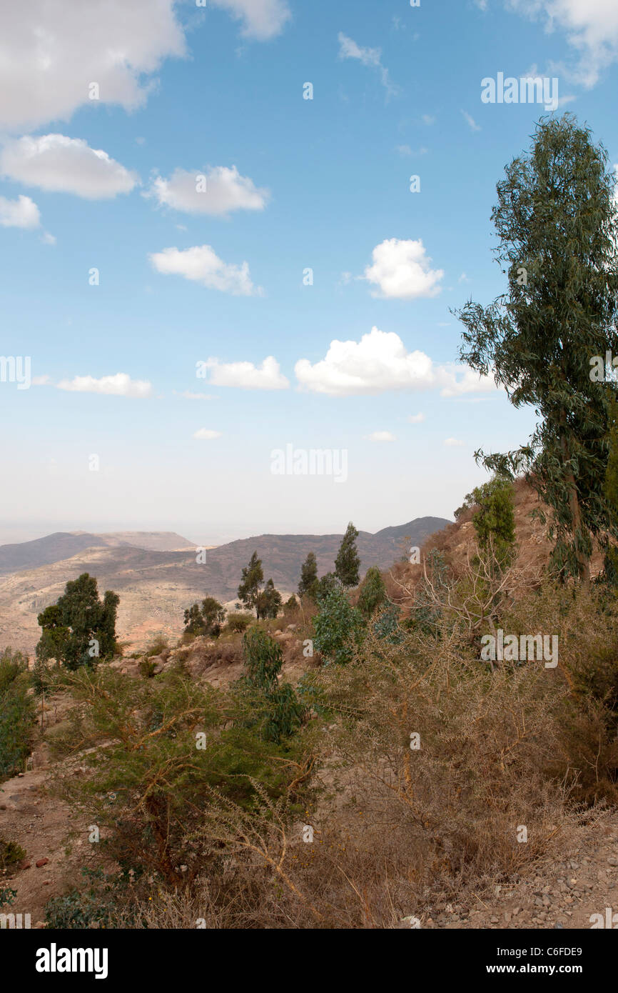 Landscape of the Chercher  Mountains in the Eastern  Highlands, Ethiopia, Africa. Stock Photo