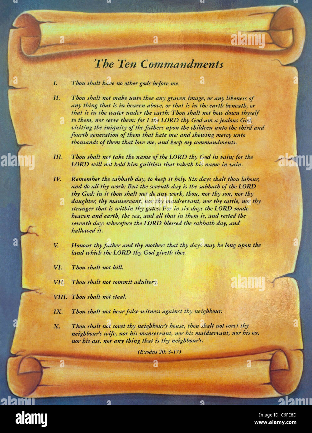 10 Commandments poster Stock Photo