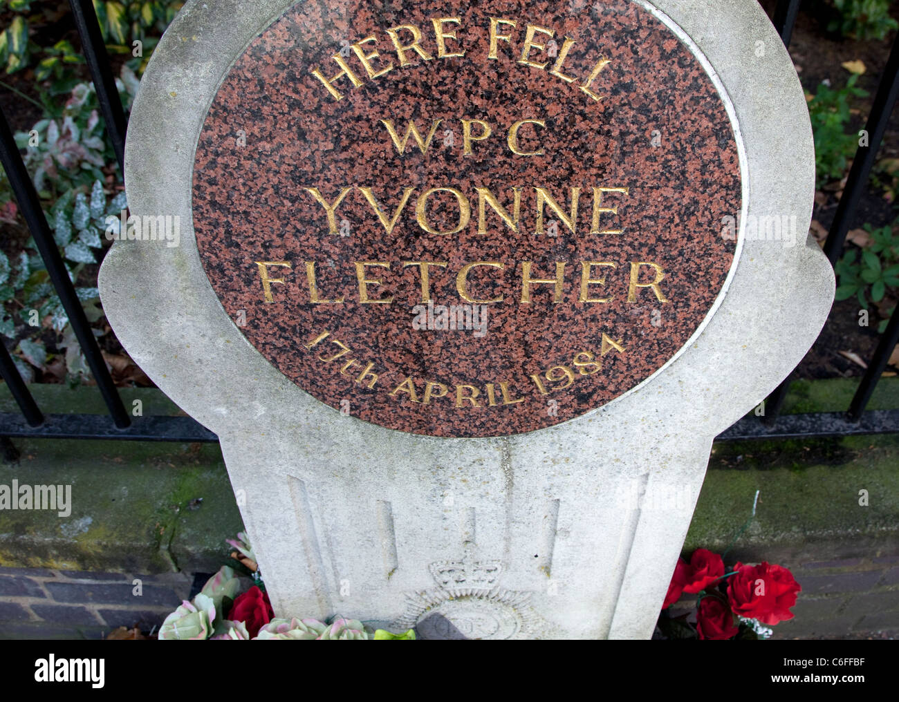 WPC Yvonne Fletcher memorial, St James's Square, London Stock Photo