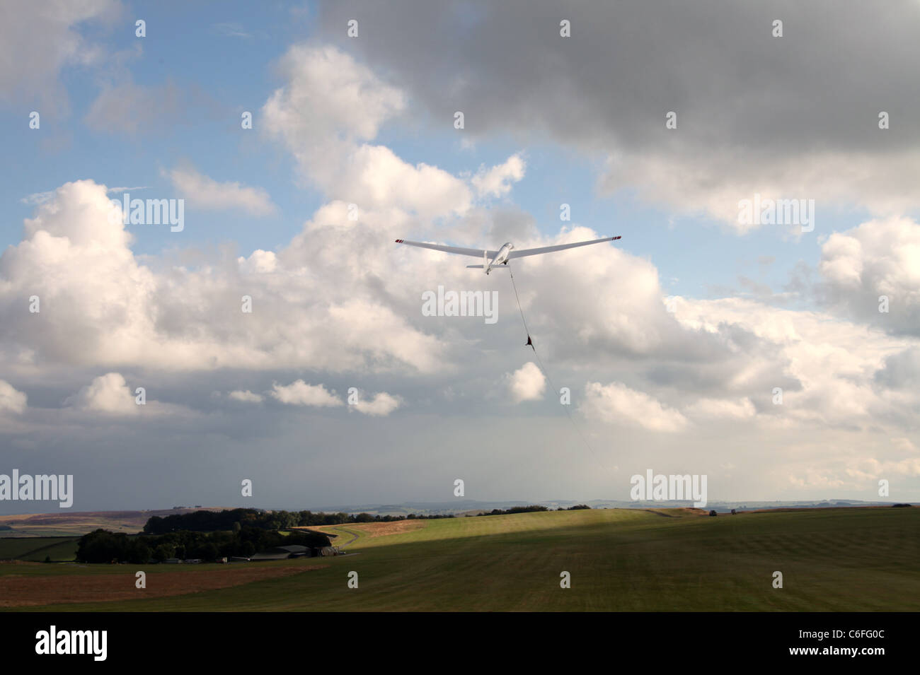 Gliding at Great Hucklow in the Peak District National Park with the