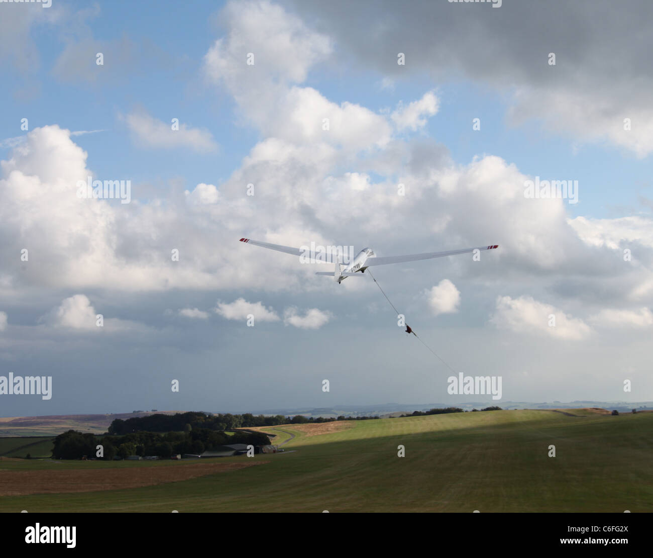 Gliding at Great Hucklow in the Peak District National Park with the