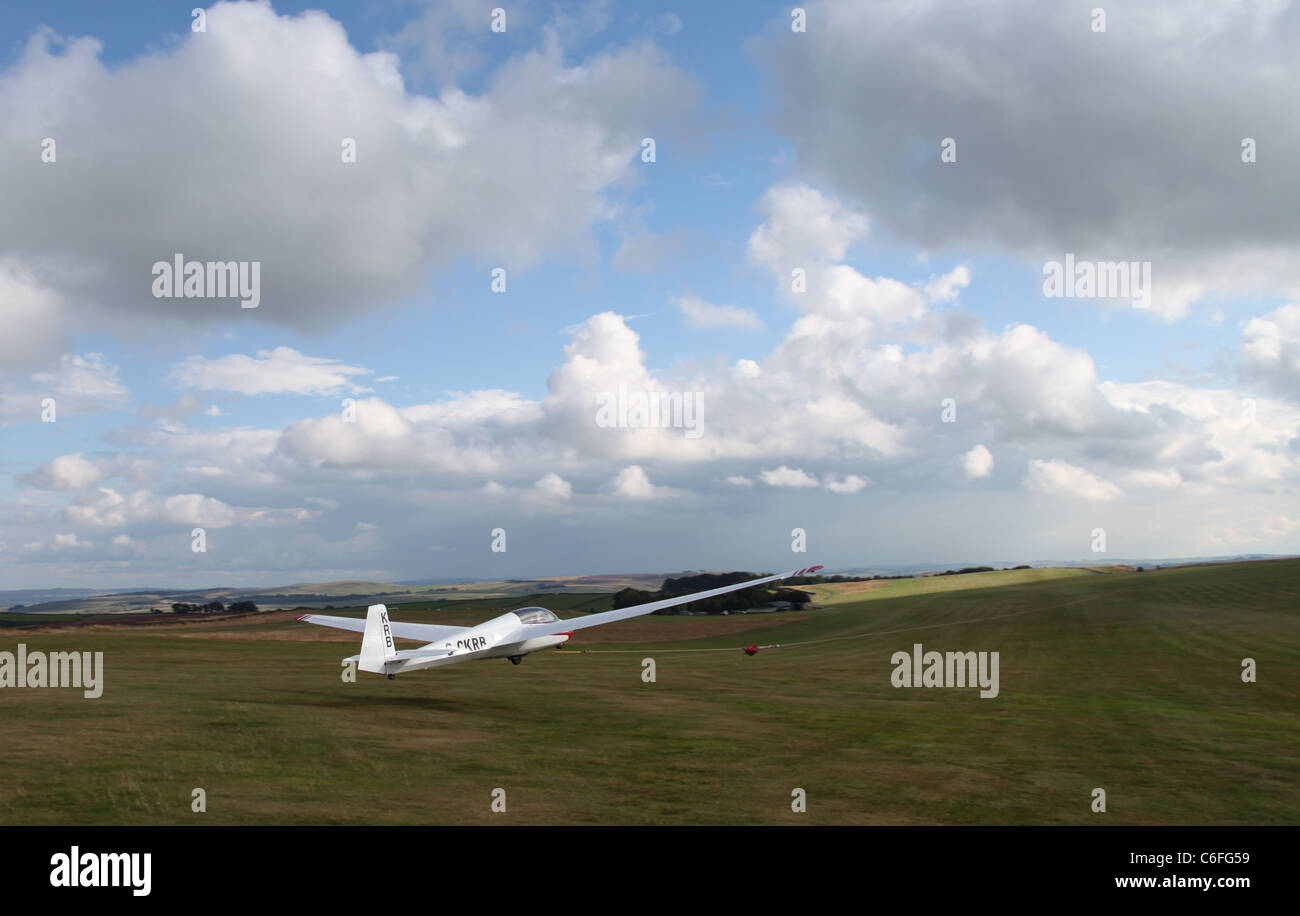 Gliding at Great Hucklow in the Peak District National Park with the