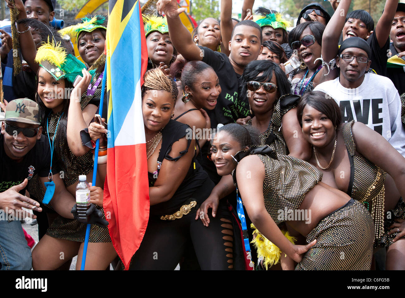 Group of artists at Notting Hill Carnival Stock Photo - Alamy