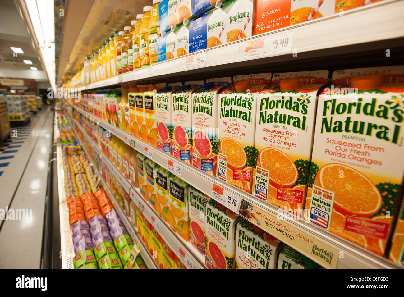 Orange juice in a supermarket in the Bronx in New York Stock Photo Alamy