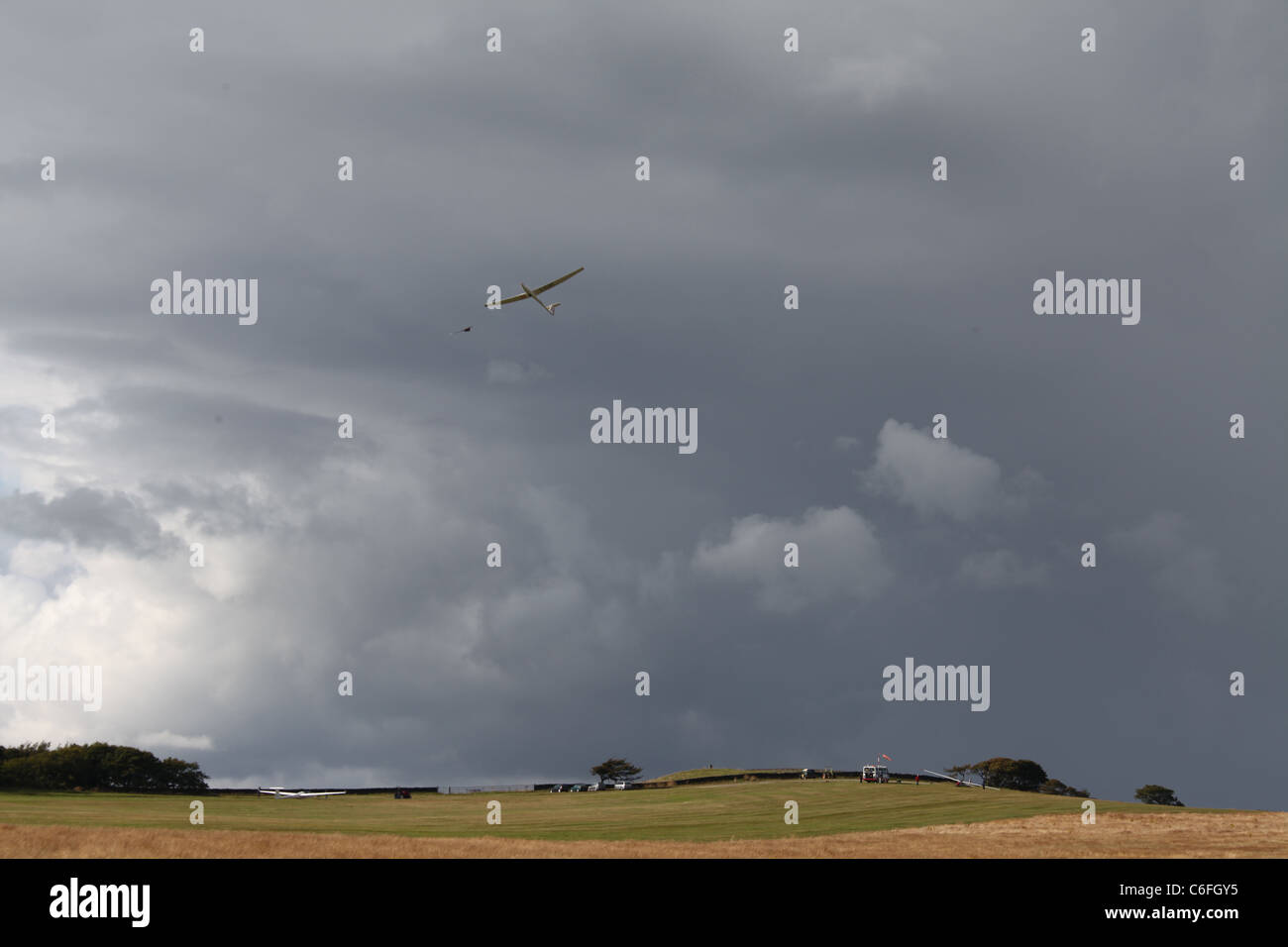 Gliding at Great Hucklow in the Peak District National Park with the