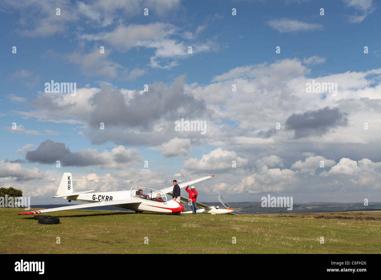 Gliding at Camphill in the Peak District Stock Photo Alamy