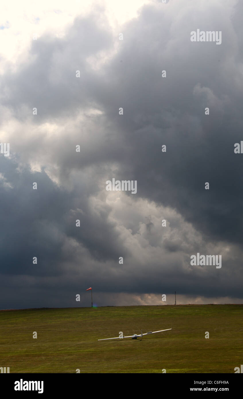 Gliding at Great Hucklow in the Peak District National Park with the