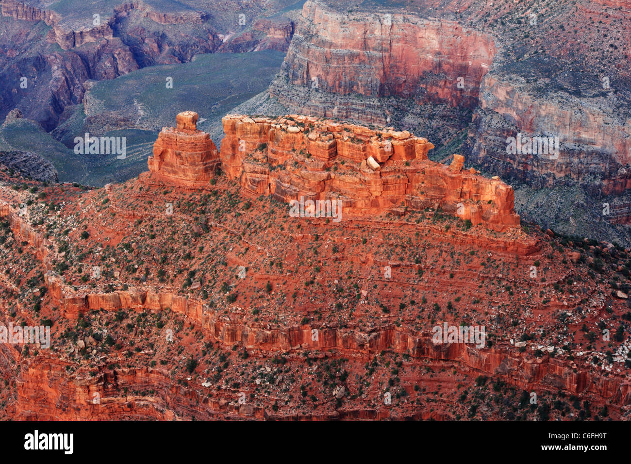 detail of battleship rock in the Grand Canyon Stock Photo