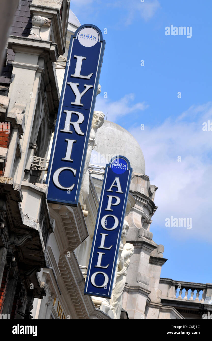 Lyric and Apollo Theatres, London, Britain, UK Stock Photo