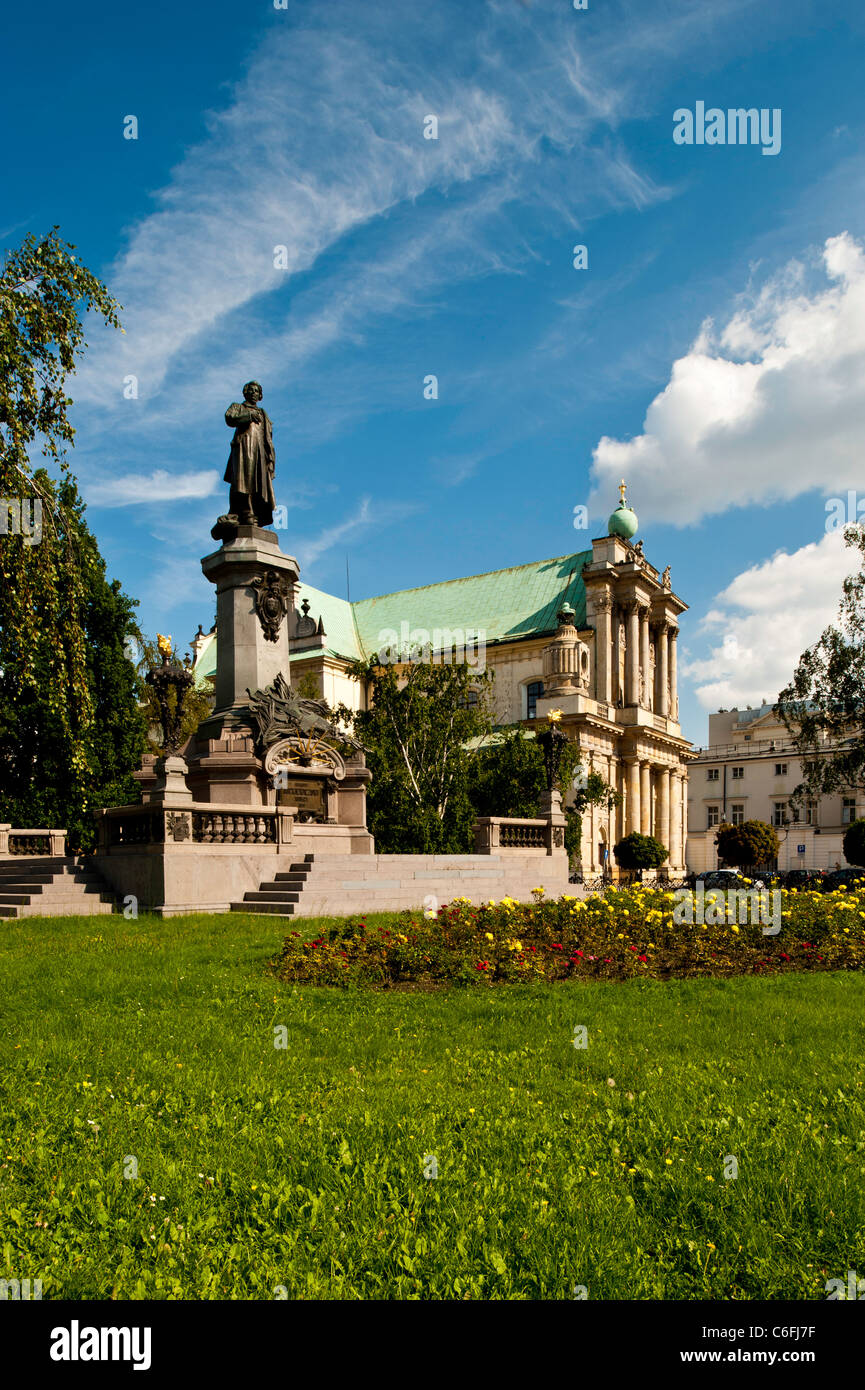 Monument to Adam Mickiewicz, Warsaw, Poland Stock Photo