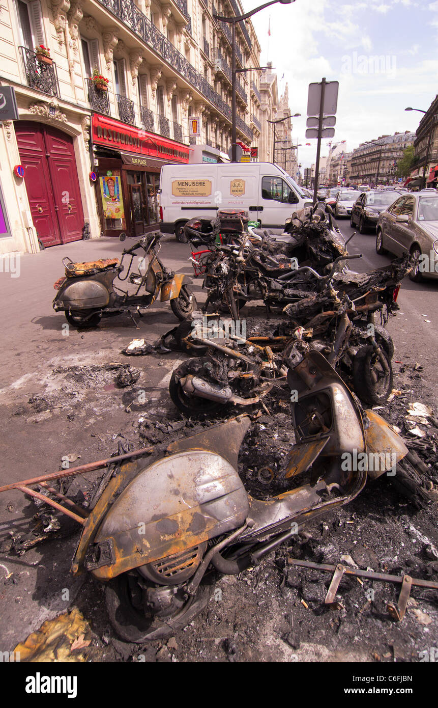 Burnt out scooter hi-res stock photography and images - Alamy