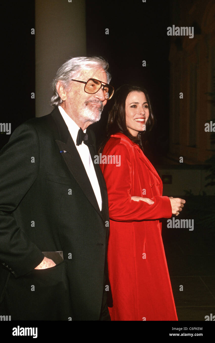 Actor Gregory Peck and daughter Cecilia arrive for the Kennedy Center Honors reception at the White House Stock Photo