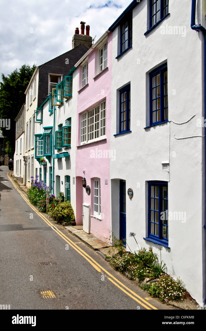 Colourful houses on Cliff Road Devon England UK Stock Photo