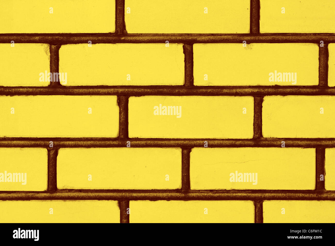 yellow brick wall Stock Photo
