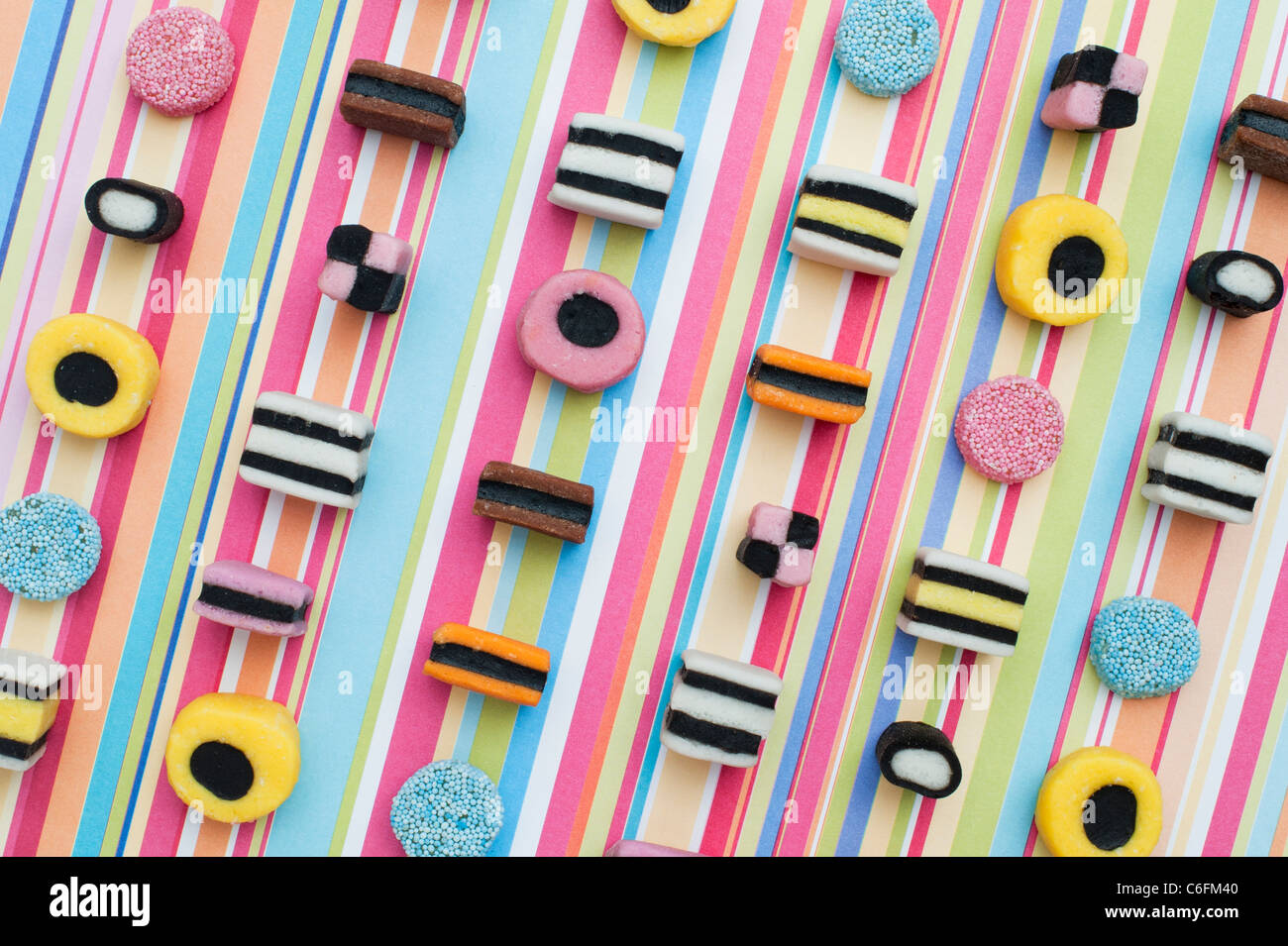 Pink and orange liquorice allsorts hires stock photography and images