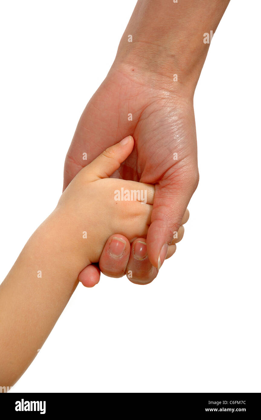 Young child hand holding adult hand Stock Photo - Alamy