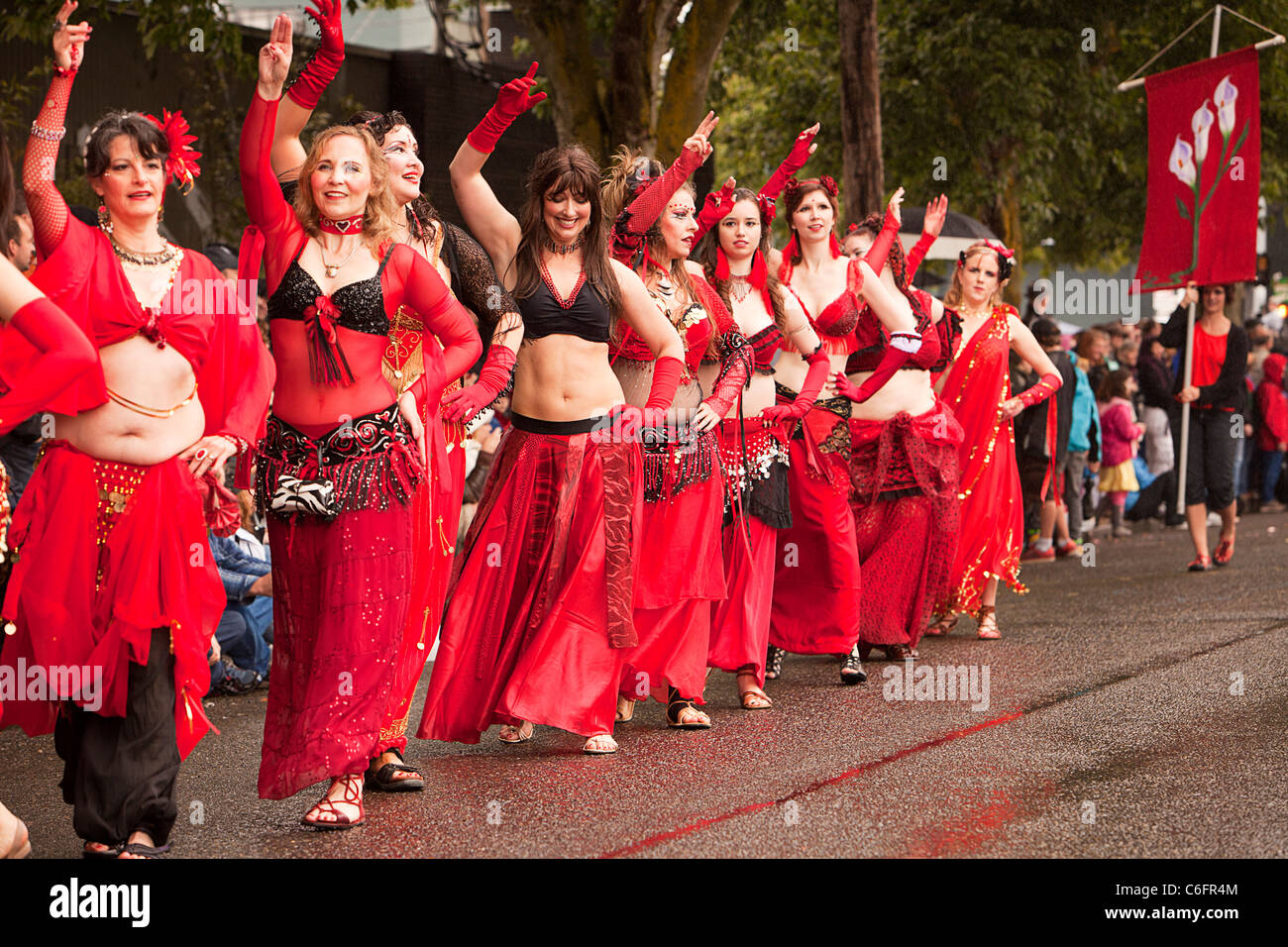 Visionary Belly Dancers in Summer Solstice Parade Stock Photo