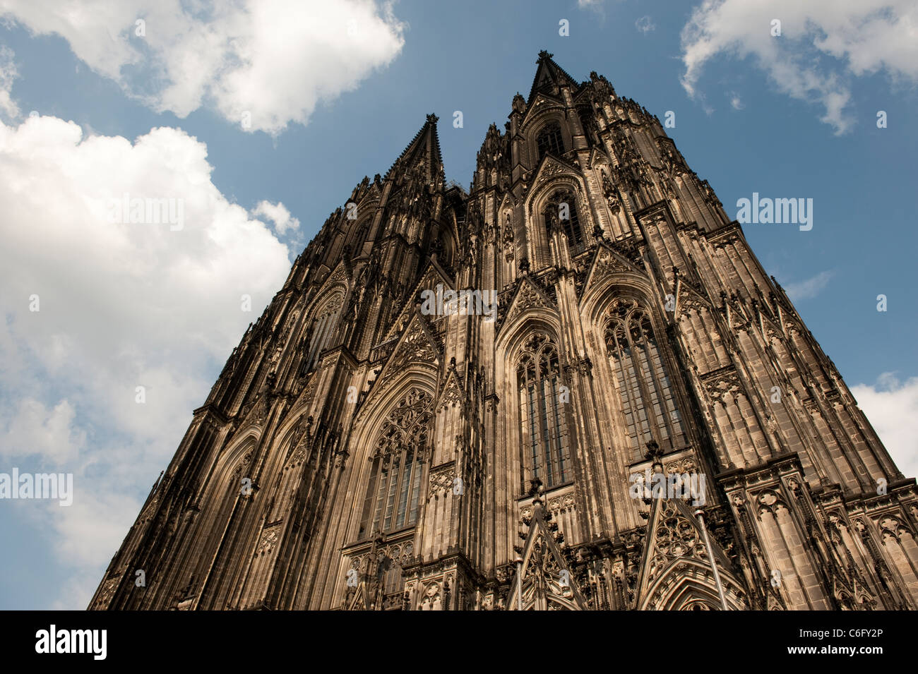 Cologne Cathedral Blue Sky Sunny Koln Germany Europe Stock Photo