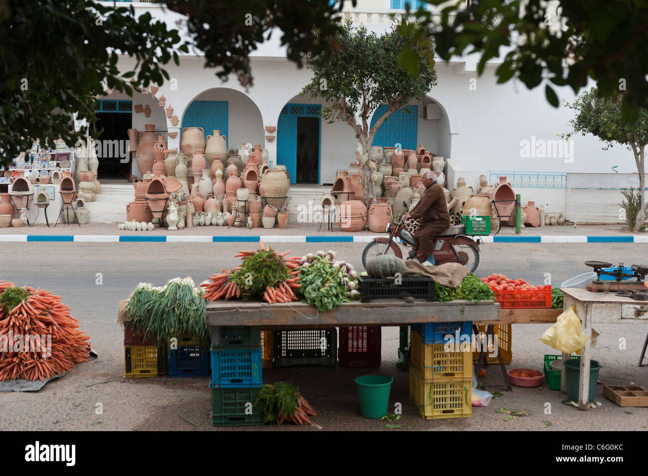 Street scene. Guellala. Djerba. Tunisia. North Africa Stock Photo