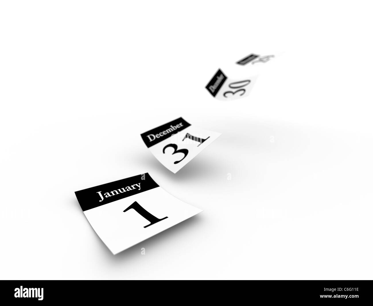 Calendar flying pages Black and White Stock Photos & Images Alamy