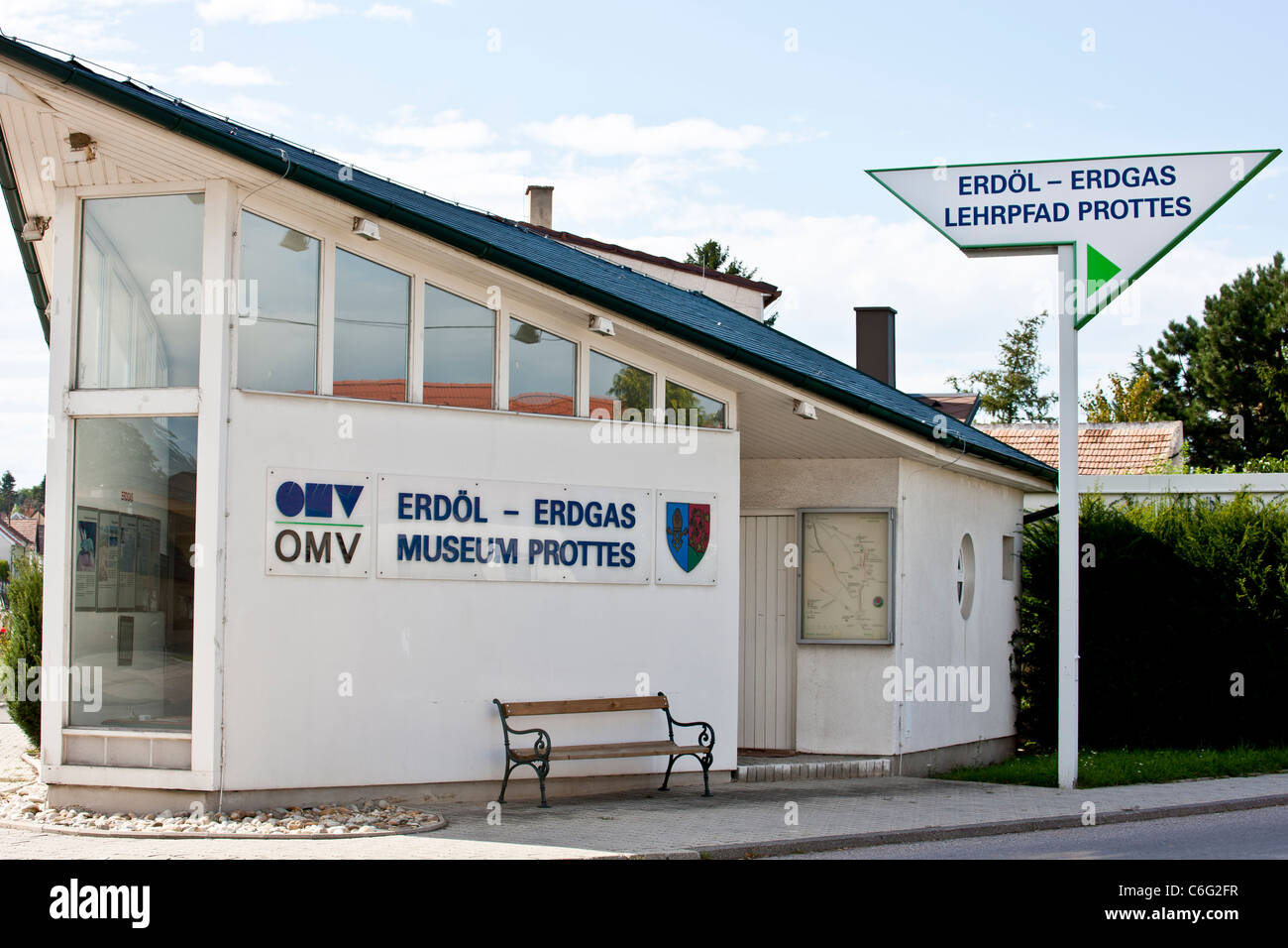 Oil museum in Prottes, starting point of the educational oil and gas trail Stock Photo