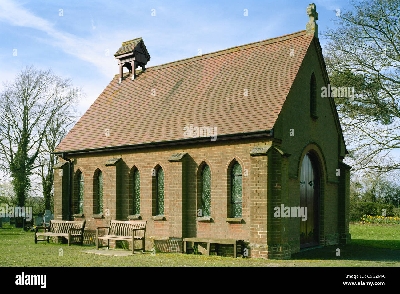 Fowlmere cemetery chapel Cambridgeshire Stock Photo